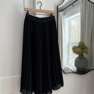 Quince Black Pleated Skirt